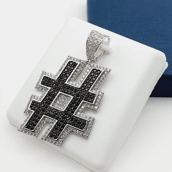 "925 Sterling Silver Plated CZ Pendant, INUS1BR281 - Picture 7 of 9